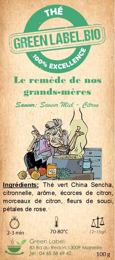 Le Remède de nos Grands-mères - Saveur Miel, Citron