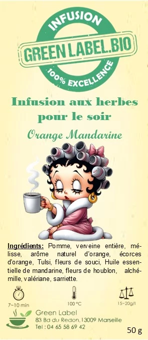 Infusion aux herbes pour le soir - Saveur Orange, Mandarine