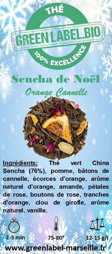 Sencha de Noël - Saveur Orange, Cannelle