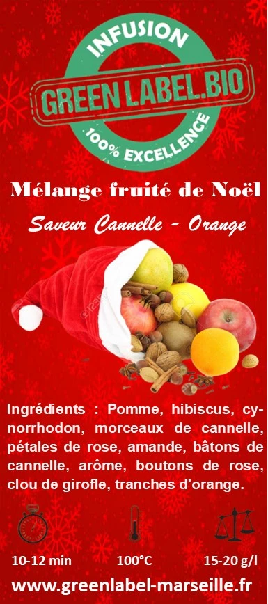 Mélange Fruité de Noël - Saveur Cannelle, Orange